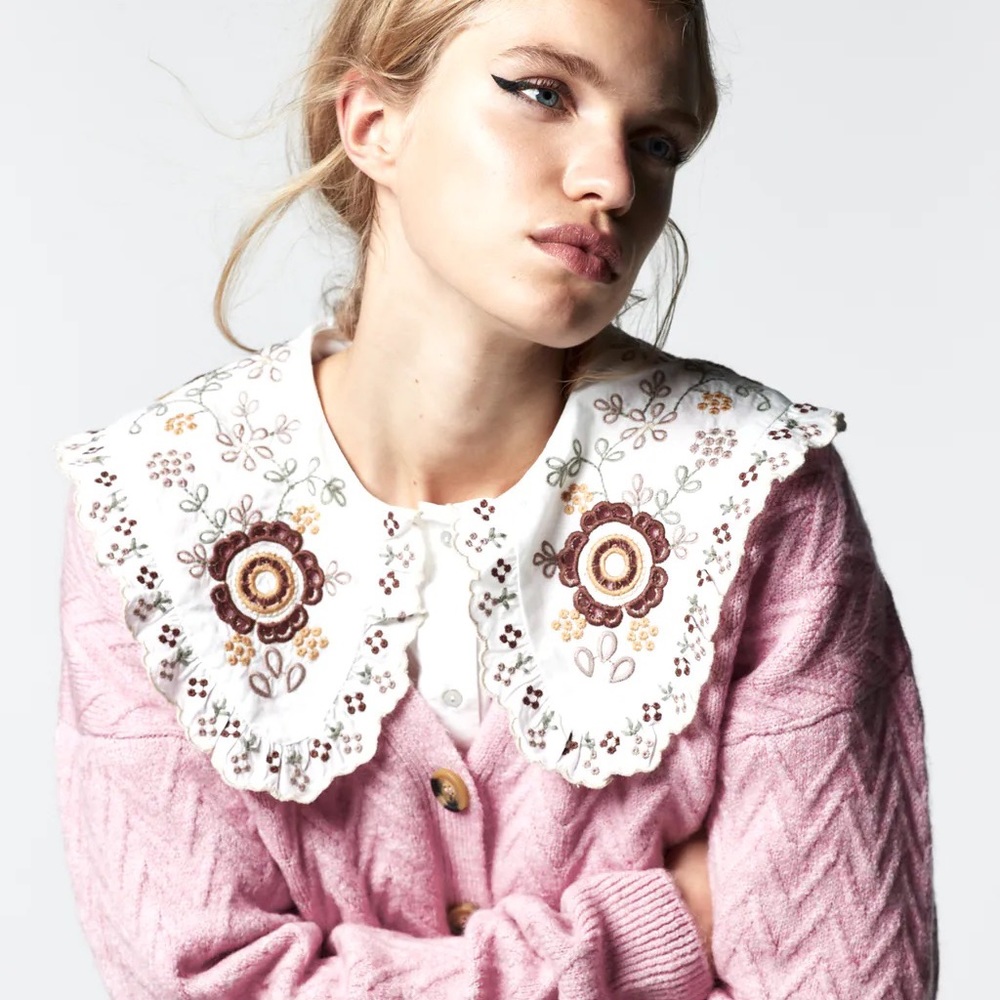 Zara embroidered poplin top - Picture 4 of 9
